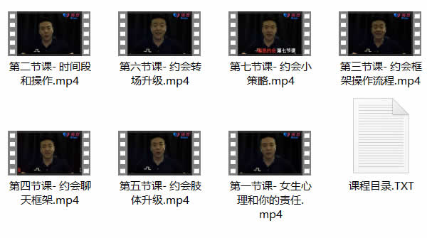 瑞恩原创社交《瑞恩约会课》7节视频课