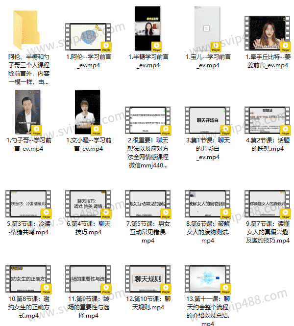 牵手丘比特《高情商训练营》阿伦+半糖+勺子哥+宝儿+文小暖+姜姜视频课程
